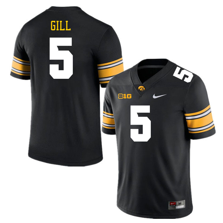 Men #5 Jacob Gill Iowa Hawkeyes College Football Jerseys Stitched-Black